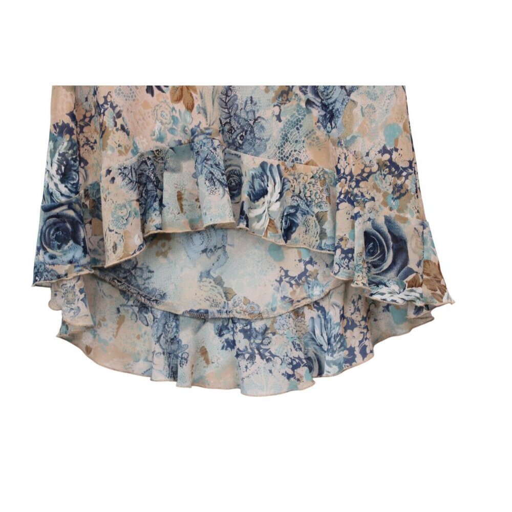Vintage A Byer Skirt Size Large High Low Ruffle Floral 90s Y2K Grunge Retro Mesh - Picture 4 of 13